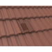 An image of Manthorpe Mini Castellated Tile Vent in Antique Red on a roof to show the finish.