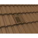 An image of Manthorpe Mini Castellated Tile Vent in Brown on a roof to show the finish.