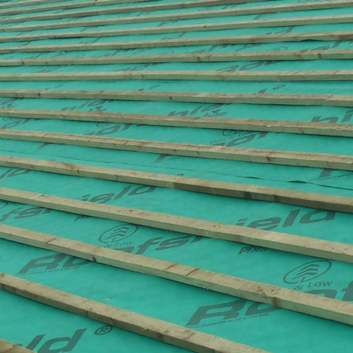 An image of proctor roof shield breather membrane on a roof under roof timbers to show where this is applied.