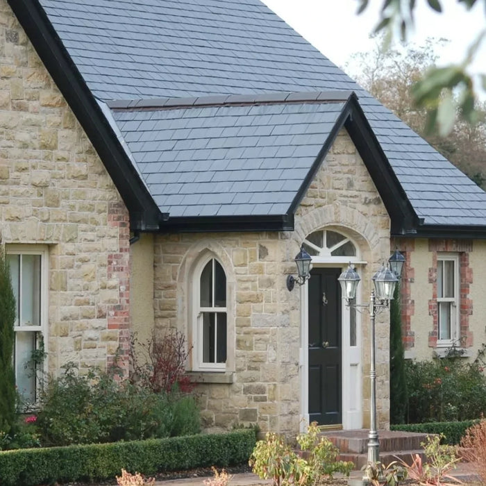 An image of SSQ Del Carmen Celtas Spanish Slate on a roof to show what it looks like.