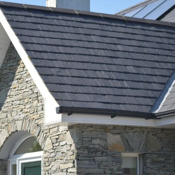 An image of SSQ Del Carmen Celtas Spanish Slate on a roof to show what it looks like.