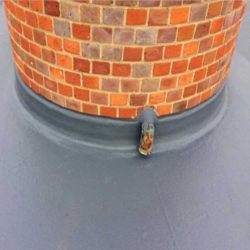 An image of a roof that has been covered with Ultraflex Liquid Roofing to waterproof it.