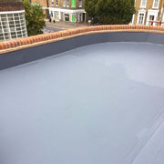 An image of a roof that has been covered with Ultraflex Liquid Roofing to waterproof it.