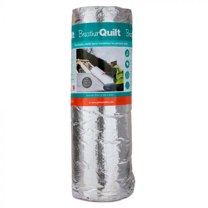 YBS BreatherQuilt Multi-Foil & Roofing Membrane, 10m x 1.2m